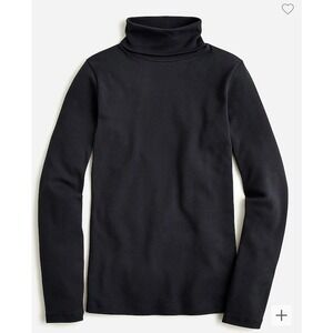 J.Crew EUC Perfect Fit Cotton Turtleneck Top Black Size XS  Long Sleeve